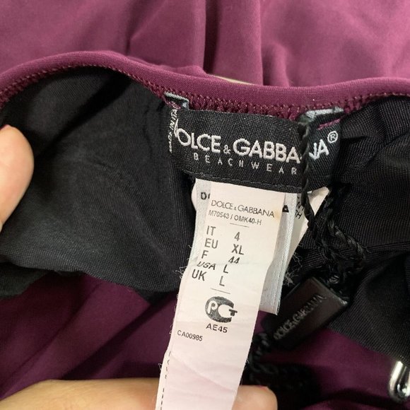 Dolce & Gabbana Deep-V Purple Halter Swimsuit - Picture 6 of 6